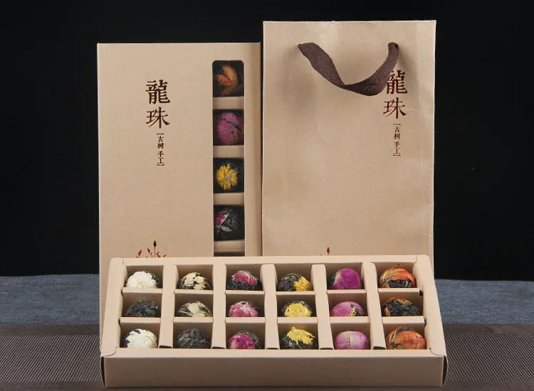 Exquisite Blumen-Drachenperlen Geschenkbox