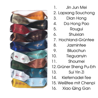 Set mit 16 Tees – Die wichtigsten chinesischen Klassiker in Probiergröße